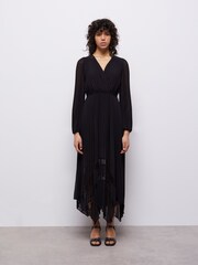 The Kooples Black Pleated Maxi Dress - Image 2 of 5