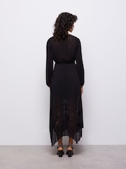 The Kooples Black Pleated Maxi Dress - Image 3 of 5