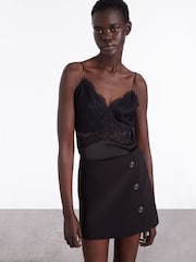 The Kooples Black Lace Vest Top - Image 1 of 7