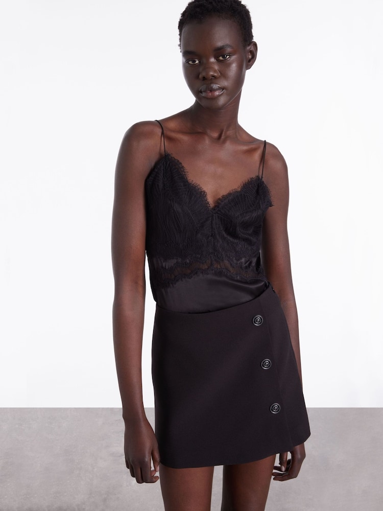 The Kooples Black Lace Vest Top - Image 1 of 7