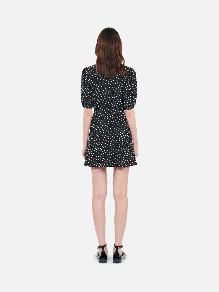 The Kooples Black Printed Button Down Mini Dress - Image 2 of 7