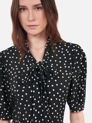 The Kooples Black Printed Button Down Mini Dress - Image 3 of 7