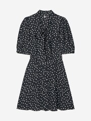 The Kooples Black Printed Button Down Mini Dress - Image 6 of 7