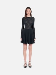 The Kooples Black Pleated Mini Dress - Image 1 of 1