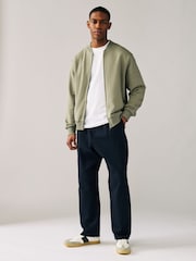 Green Cotton Rich Jersey Bomber Jacket - Image 2 of 8