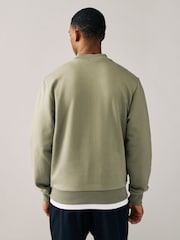 Green Cotton Rich Jersey Bomber Jacket - Image 3 of 8