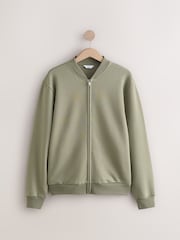 Green Cotton Rich Jersey Bomber Jacket - Image 6 of 8