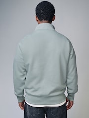 Blue Jersey Cotton Rich Quarter Zip Sweatshirt - Image 2 of 7