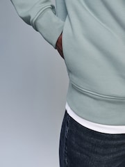 Blue Jersey Cotton Rich Quarter Zip Sweatshirt - Image 3 of 7