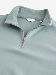 Blue Jersey Cotton Rich Quarter Zip Sweatshirt - Image 6 of 7