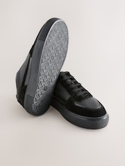 Black Forever Comfort® Leather Chunky Panel Detail Lace Up Trainers - Image 4 of 5