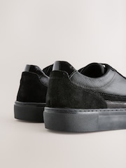 Black Forever Comfort® Leather Chunky Panel Detail Lace Up Trainers - Image 5 of 5