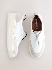 White Slip On Signature Forever Comfort® Leather Chunky Wedge Platform Trainers - Image 1 of 9