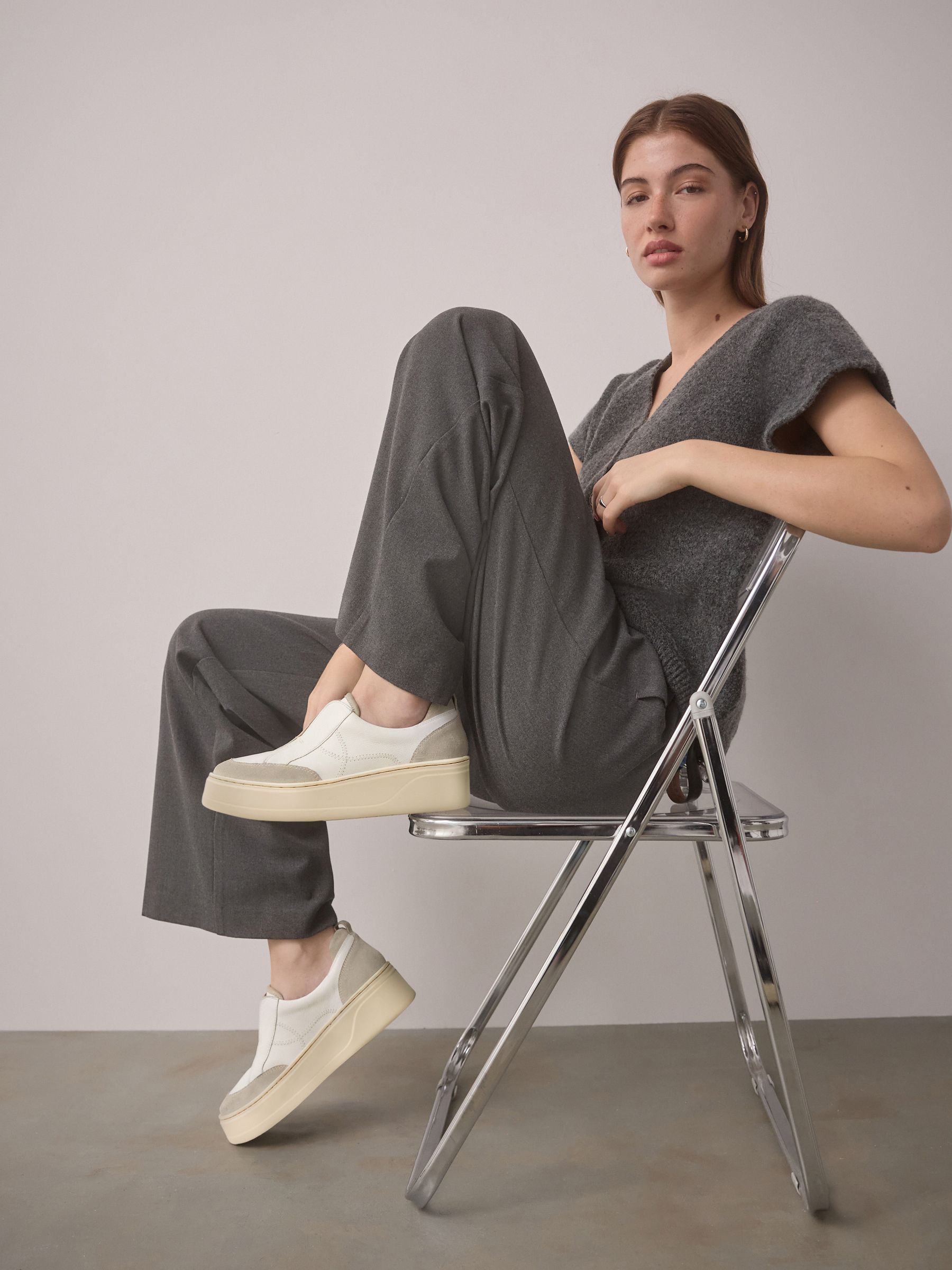 Buy White Forever Comfort® Leather Wedge Trainers from Next USA