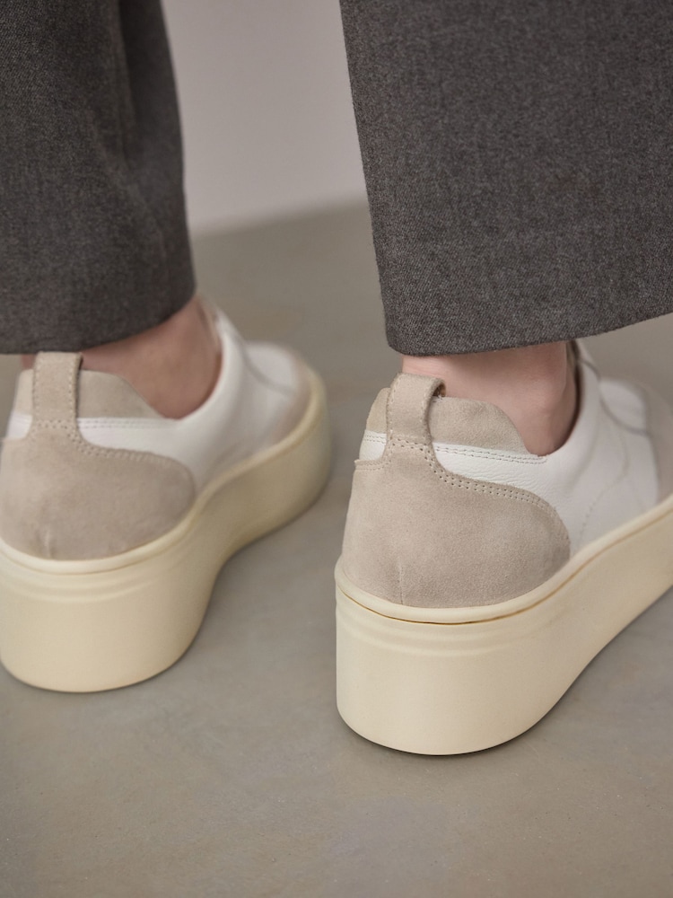 NWOT TOLYPACH Slip On Platform Sneakers White Tan Casual Shoes Men’s 10.5 Summer 2026 new men main image 4