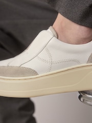 White Slip On Signature Forever Comfort® Leather Chunky Wedge Platform Trainers - Image 6 of 9