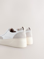 White Slip On Signature Forever Comfort® Leather Chunky Wedge Platform Trainers - Image 9 of 9