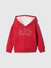 Gap Red Logo Sherpa-Lined Zip Hoodie (6mths-5yrs) - Image 1 of 3