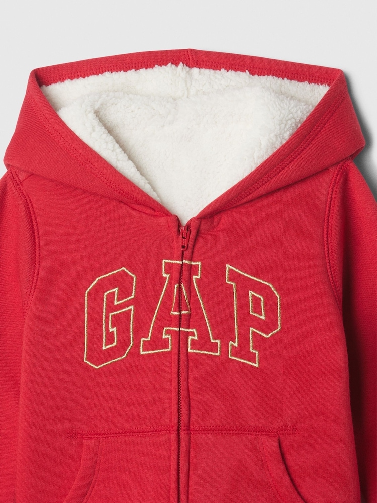 Gap Red Logo Sherpa-Lined Zip Hoodie (6mths-5yrs) - Image 3 of 3 Gap Red Logo Sherpa-Lined Zip Hoodie (6mths-5yrs) - Image 3 of 3