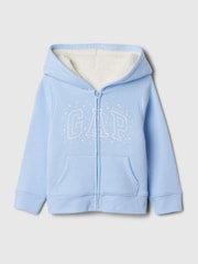 Gap Blue Logo Sherpa-Lined Zip Hoodie (6mths-5yrs) - Image 1 of 2