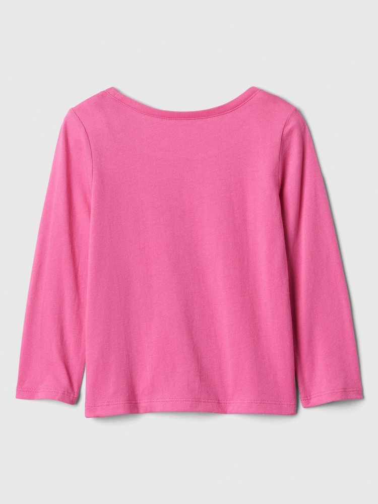 Gap Pink Long Sleeve Logo Graphic T-Shirt (6mths-5yrs) - Image 2 of 3