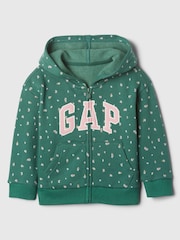 Gap Green Floral Logo Zip Up Hoodie (6mths-5yrs) - Image 1 of 3