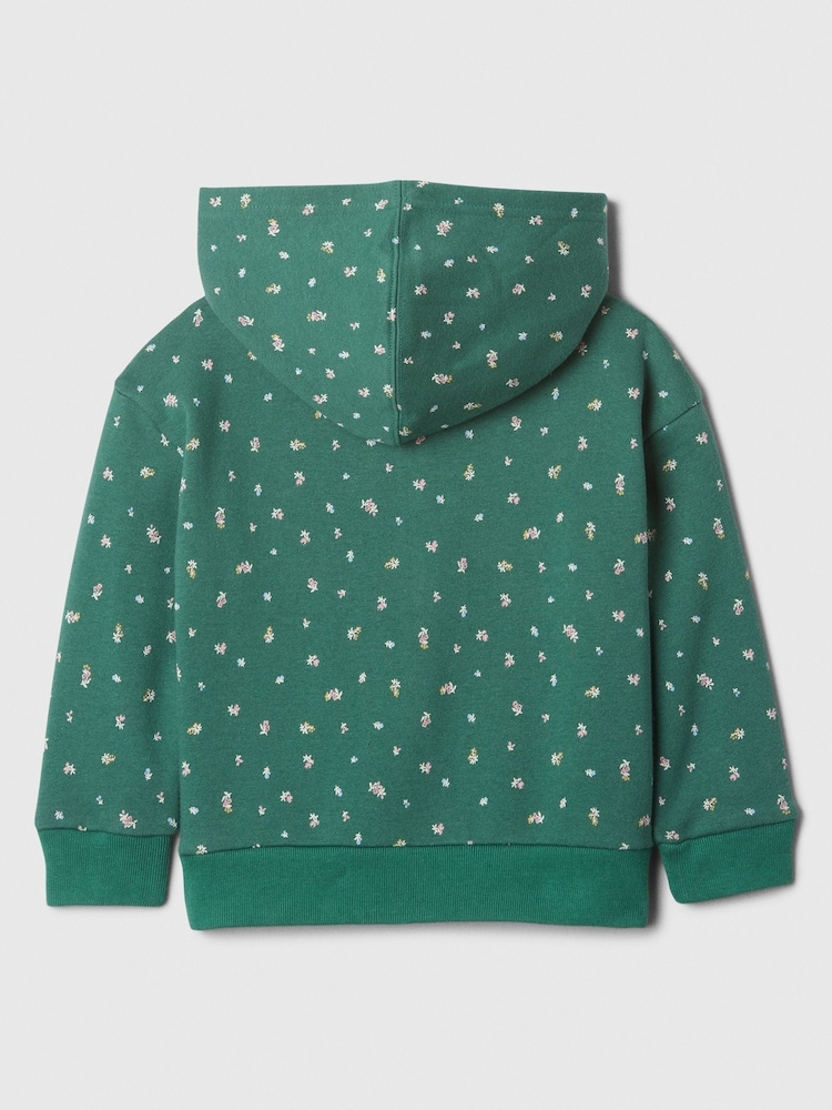 Gap Green Floral Logo Zip Up Hoodie (6mths-5yrs) - Image 2 of 3