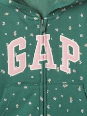 Gap Green Floral Logo Zip Up Hoodie (6mths-5yrs) - Image 3 of 3
