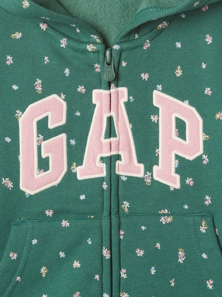 Gap Green Floral Logo Zip Up Hoodie (6mths-5yrs) - Image 3 of 3 Gap Green Floral Logo Zip Up Hoodie (6mths-5yrs) - Image 3 of 3