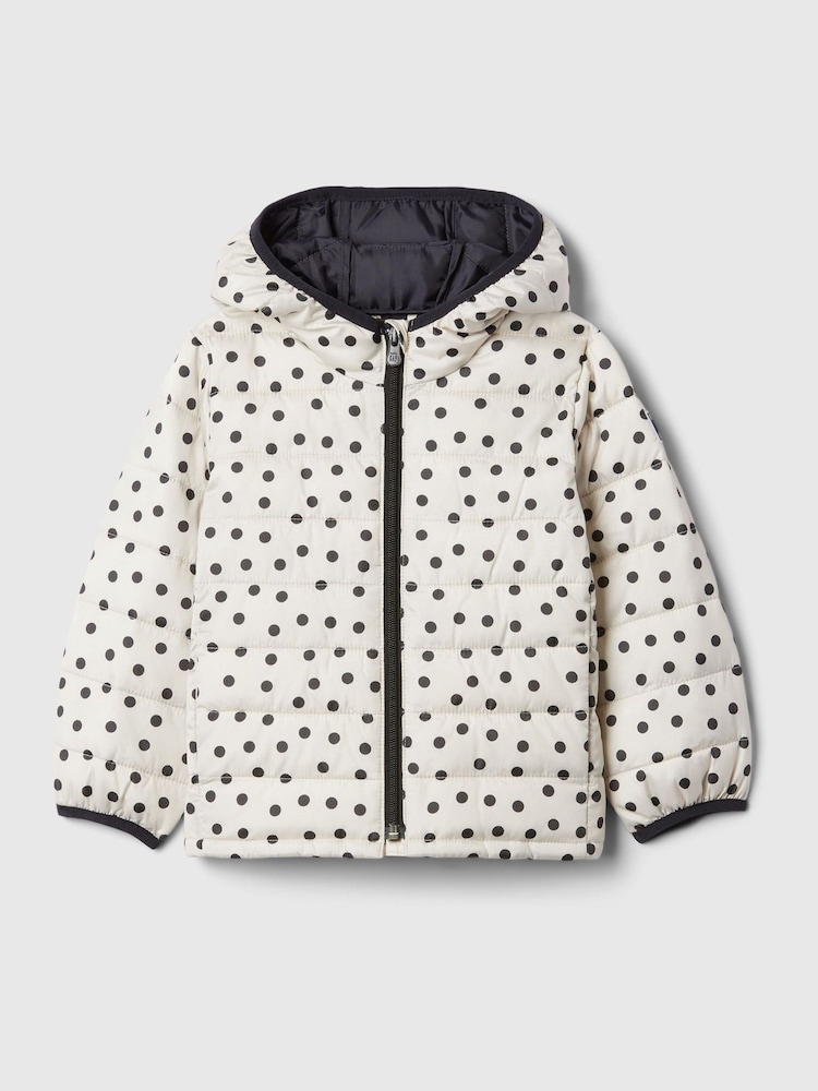 Gap Black/White Polka Dot Cold Control Puffer Jacket (6mths-5yrs) - Image 1 of 4