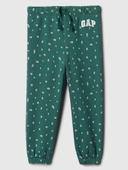Gap Green Floral Print Logo Pull On Joggers (6mths-5yrs) - Image 1 of 3
