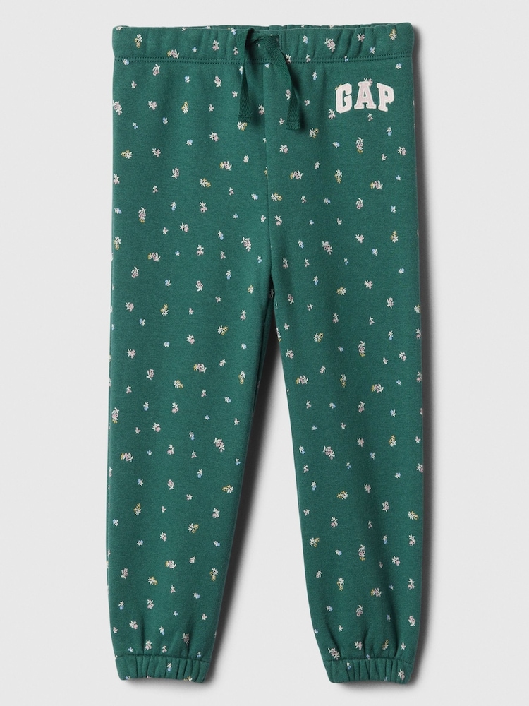 Gap Green Floral Print Logo Pull On Joggers (6mths-5yrs) - Image 1 of 3