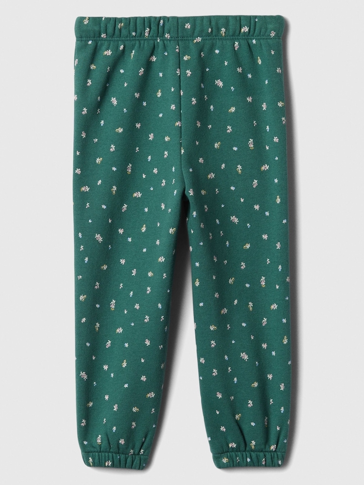 Gap Green Floral Print Logo Pull On Joggers (6mths-5yrs) - Image 2 of 3