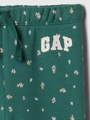 Gap Green Floral Print Logo Pull On Joggers (6mths-5yrs) - Image 3 of 3