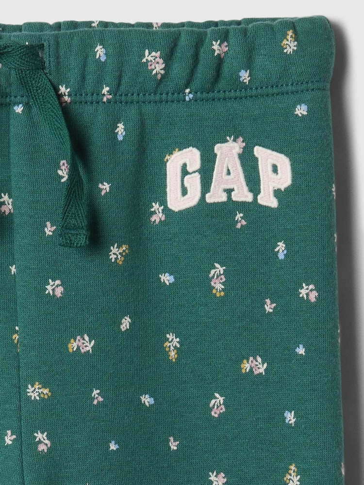 Gap Green Floral Print Logo Pull On Joggers (6mths-5yrs) - Image 3 of 3