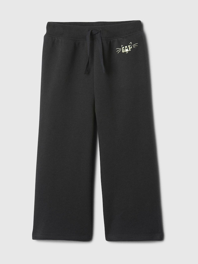 Gap Black Halloween Cat Logo Wide-Leg Pull On Trousers (6mths-5yrs) - Image 1 of 3