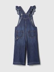 Gap Blue Wide-Leg Square Neck Flutter Sleeve Dungarees (6mths-5yrs) - Image 4 of 4