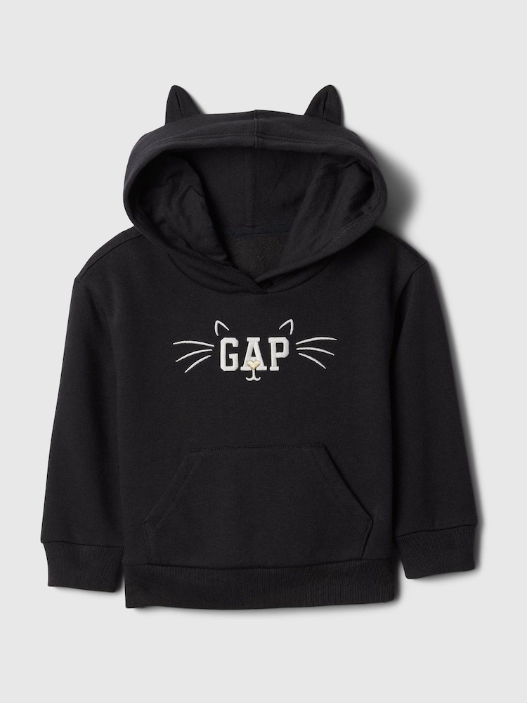 Gap Black Halloween Cat Logo Graphic Pullover Hoodie (6mths-5yrs) - Image 1 of 2