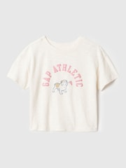 Gap White Athletic Logo Graphic Short Sleeve Crew Neck T-Shirt (6mths-5yrs) - Image 1 of 1