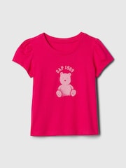 Gap Pink Brannan Bear Logo Short Sleeve Crew Neck T-Shirt (6mths-5yrs) - Image 1 of 3