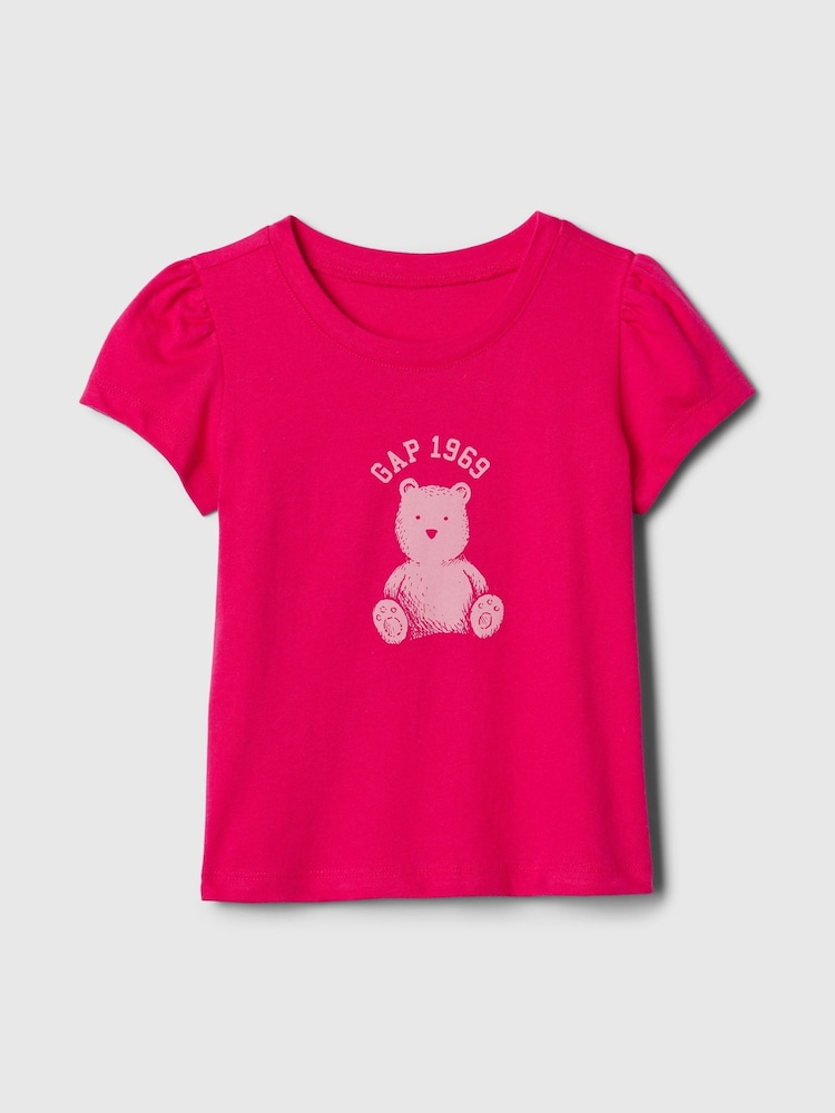 Gap Pink Brannan Bear Logo Short Sleeve Crew Neck T-Shirt (6mths-5yrs) - Image 1 of 3