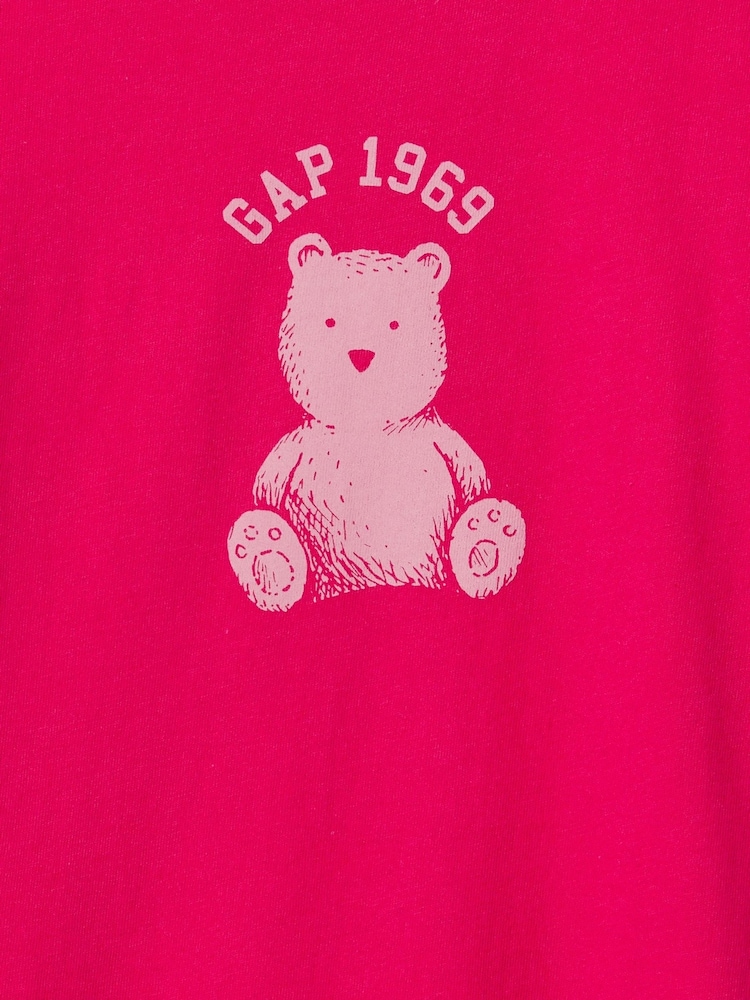 Gap Pink Brannan Bear Logo Short Sleeve Crew Neck T-Shirt (6mths-5yrs) - Image 3 of 3