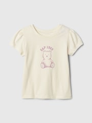 Gap Cream Brannan Bear Logo Short Sleeve Crew Neck T-Shirt (6mths-5yrs) - Image 1 of 2