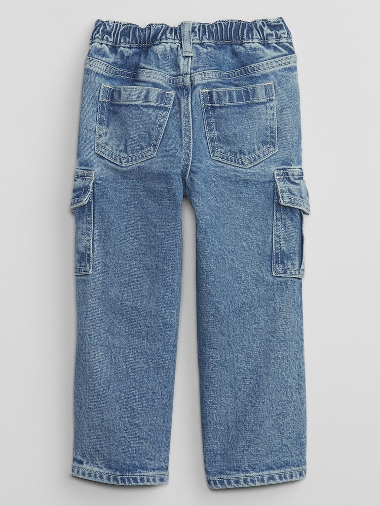 Gap Blue Wide Leg Cargo Jeans (6mths-5yrs) - Image 3 of 5