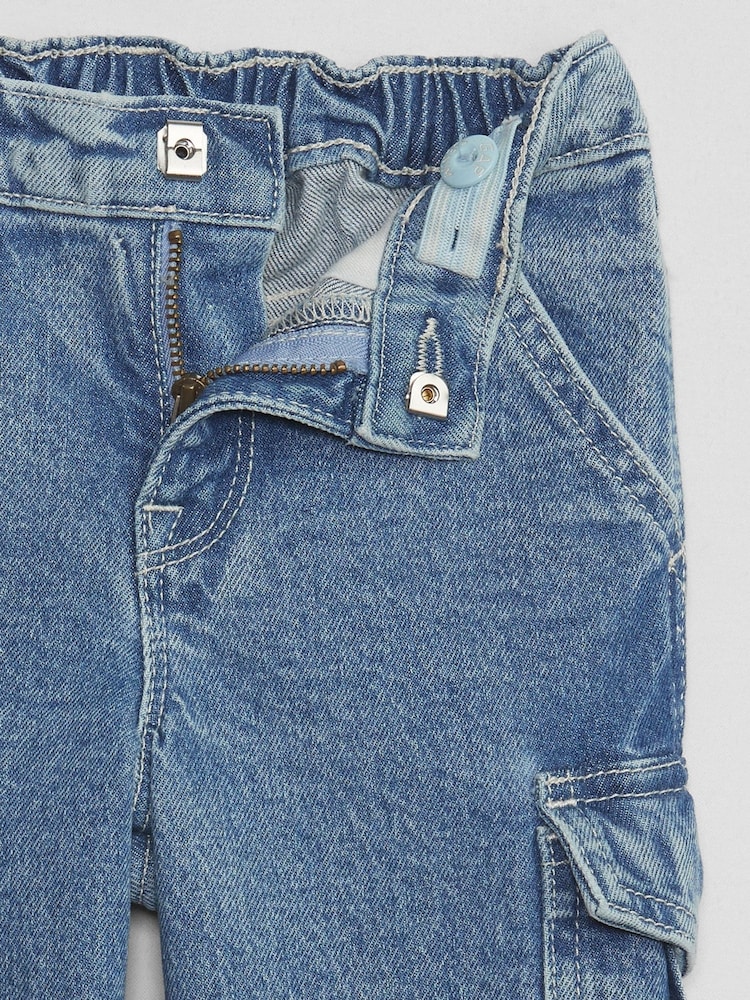 Gap Blue Wide Leg Cargo Jeans (6mths-5yrs) - Image 4 of 5