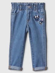 Gap Blue Minnie Mouse Disney Embroidered Mom Jeans (6mths-5yrs) - Image 2 of 4