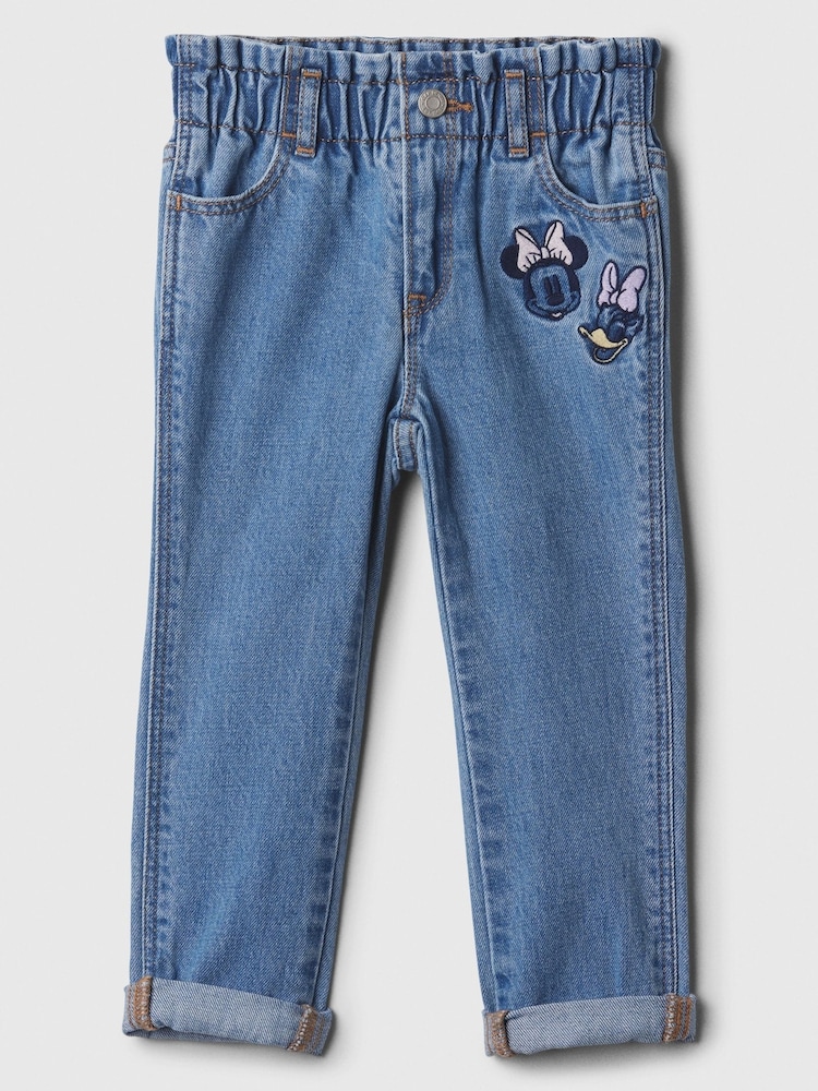 Gap Blue Minnie Mouse Disney Embroidered Mom Jeans (6mths-5yrs) - Image 2 of 4