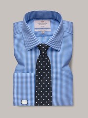 Hawes & Curtis Blue Gingham Check 100% Cotton Shirt - Image 1 of 3
