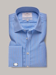 Hawes & Curtis Blue Gingham Check 100% Cotton Shirt - Image 2 of 3