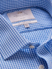 Hawes & Curtis Blue Gingham Check 100% Cotton Shirt - Image 3 of 3